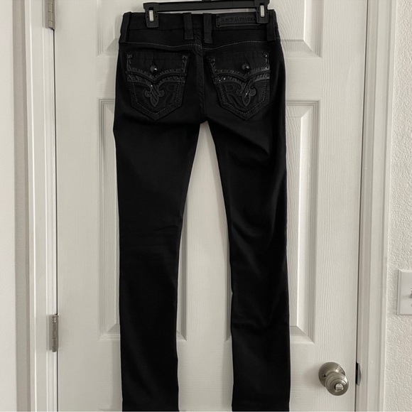 Rock Revival Women's straight Black Jeans 25 - Picture 12 of 13